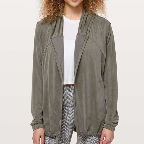 Lululemon Into Something Good Hoodie Jacket Grey Sage - Picture 1 of 10